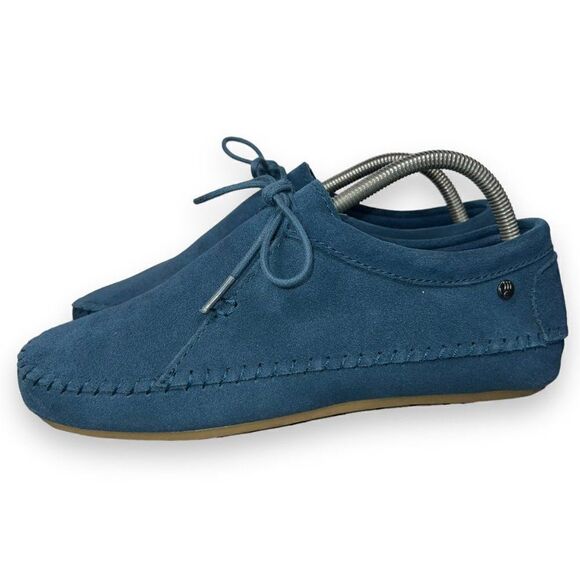 Bearpaw Ellen Cow Suede Moc Shoes Slate Blue 1971W Women's 9 - Picture 2 of 11